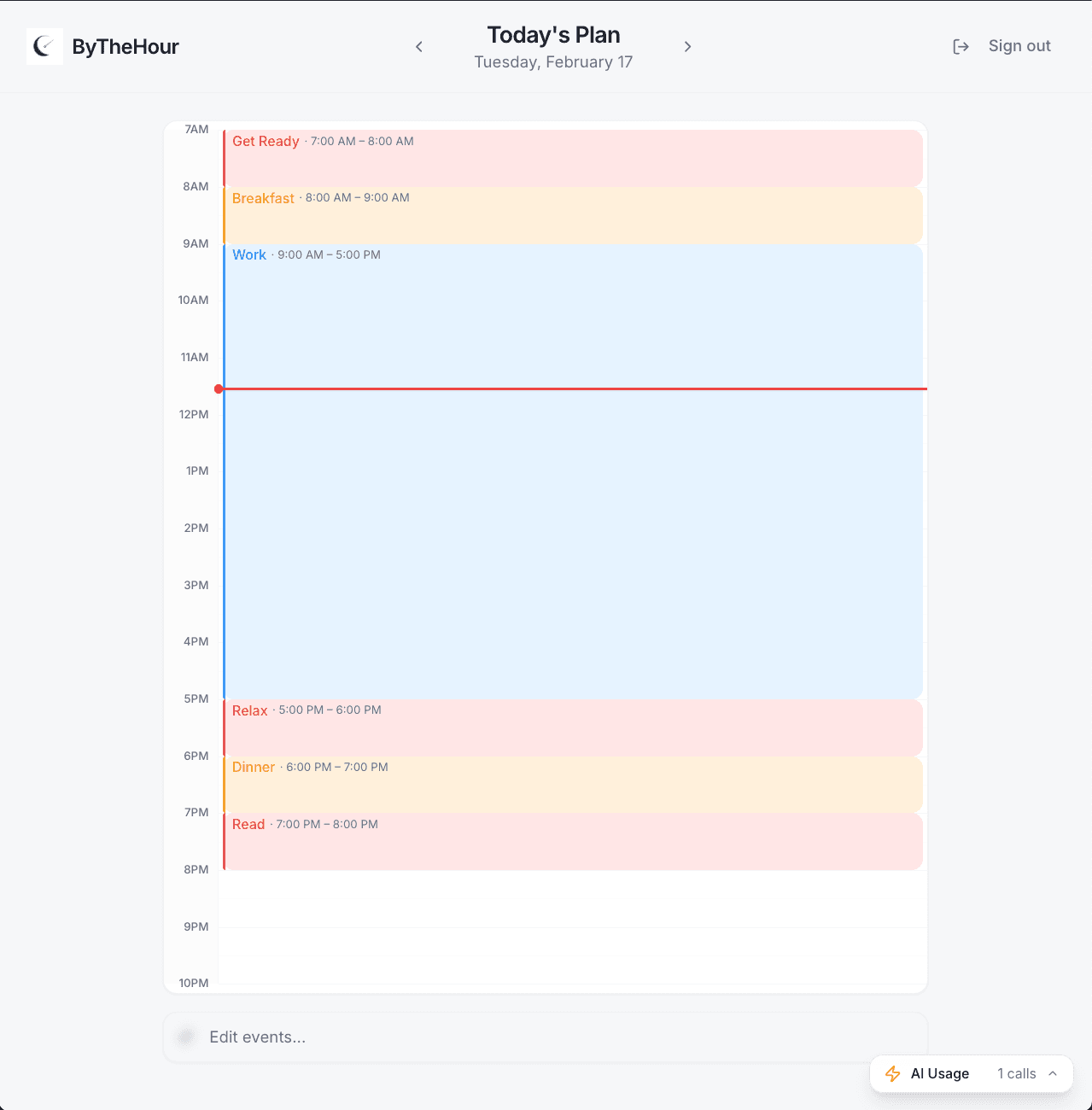 ByTheHour app screenshot